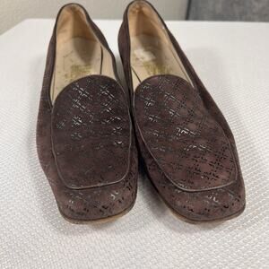 Salvatore‎ Ferragamo Suede Square Toe Pumps Brown Women’s Size 8B